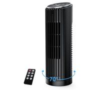 PNTCK Ventilador Torre con Mando a Distancia, 33 cm Ventilador Ultra Silencioso (24 dB) - 4 Modos y 4 Velocidades, Oscilación 70°, Temporizador 12H, Pantalla LED, Función Automática con Sensor