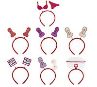 Pnuokn Diadema para despedida de soltera, paquete de 7 unidades de aro travieso para fiestas temáticas, accesorios de disfraces, suministros de fiesta, para mujeres y adultos, juego divertido