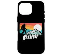 PNW - Pacific Northwest Bigfoot Mountains Retro 80s Graphic Carcasa para iPhone 16 Pro MAX