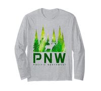 PNW Pacific Northwest Moose Naturaleza Amante Manga Larga