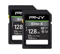 PNY 128GB Elite-X Class 10 U3 V30 SDXC Flash Memory Card 2-Pack - 100MB/s Class 10 U3 V30 4K UHD Full HD UHS-I Full Size SD