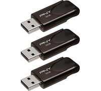 PNY Attaché 4 - Memoria USB 2.0 de 32 GB, 3 Unidades, Color Negro