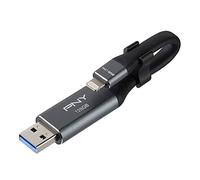 PNY Duo-Link 3.0 128GB USB 3.0 (3.1 Gen 1) Tipo A Gris Unidad Flash USB - Memoria USB (128 GB, USB 3.0 (3.1 Gen 1), Tipo A, Sin Tapa, Gris)