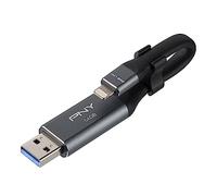 PNY Duo-Link 3.0 64GB USB 3.0 (3.1 Gen 1) Tipo A Gris unidad flash USB - Memoria USB (64 GB, USB 3.0 (3.1 Gen 1), Tipo A, Sin tapa, Gris)