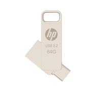 HP 64GB x206c Clé USB OTG 3.2 Tipo-C/Tipo-A Unidad Flash Metálica, hasta 120MB/s en Lectura