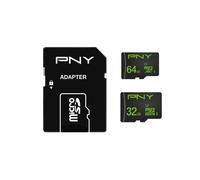 PNY Pack Doble 32GB + 64GB Alto Rendimiento Micro SDXC 100 Mb/s Clase 10