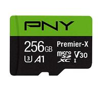 PNY Premier-X Class 10 U3 V30 - Tarjeta de Memoria Flash microSDXC de 256 GB, 100 MB/s, 10, U3, V30, A1, 4K UHD, Full HD, UHS-I, Micro SD