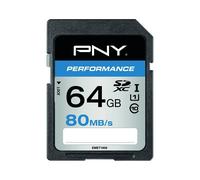 PNY SDXC Performance Memoria De 64GB 80MB/S UHS-I Clase 10