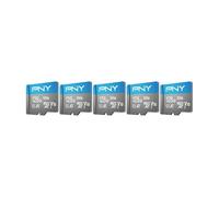 PNY Tarjeta de Memoria Flash Elite de 128 GB Clase 10 U1 V10, A1 microSDXC para Dispositivos móviles, 100 MB/s, Full HD, UHS-I, Micro SD, Paquete de 5