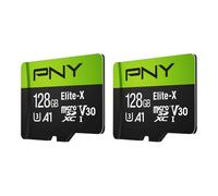 PNY Tarjeta de memoria flash Elite-X™ Clase 10 U3 V30 A1 de 128 GB - Hasta 100 MB/s de lectura, 4K UHD, Full HD, UHS-I, captura de contenido, para smartphones, drones, tabletas, paquete de 2