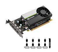 PNY Tarjeta gráfica Nvidia Quadro T1000 de 4 GB GDDR6 de perfil bajo con ranura única, 896 núcleos CUDA, 128 bits, 160 GB/s, 4 mini DisplayPort 1.4, consumo de energía de 50 W, PCI Express 3.0 x16