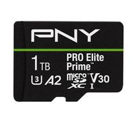 PNY Tarjeta microSDXC 1TB Pro Elite Prime Class 10 U3 V30 A2 + Adaptador SD - hasta 200MB/s, Class 10, U3, V30, A2, 4K UHD, Full HD, UHS-I