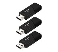 PNY Unidad Flash USB 2.0 de 32 GB Attaché 3, Paquete de 3 | Duradero, ligero, diseño de cuello deslizante, trabilla para llaves para un fácil transporte, almacenamiento móvil esencial