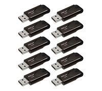 PNY Unidad Flash USB 2.0 de 32 GB Attaché 4, Paquete de 10 | Duradero, ligero, diseño de cuello deslizante, trabilla para llaves para un fácil transporte, almacenamiento móvil esencial