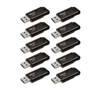 PNY Unidad Flash USB 2.0 de 64 GB Attaché 4, Paquete de 10 | Duradero, ligero, diseño de cuello deslizante, trabilla para llaves para un fácil transporte, almacenamiento móvil esencial