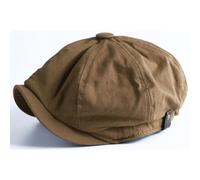 PNZLZIA Gorras de Boina octogonales para repartidor de periódicos, Boinas de Pintor Vintage Nuevas de 2024, Gorras Planas Ajustables para Hombre (Small,Brown)