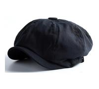 PNZLZIA Gorras de Boina octogonales para repartidor de periódicos, Boinas de Pintor Vintage Nuevas de 2024, Gorras Planas Ajustables para Hombre (Large,Black)