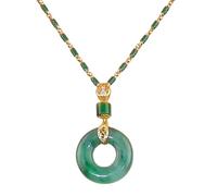 PNZLZIA Hebilla de oración de la paz de jade hetiano, collar colgante de jade de moda, colgante de cadena de suéter para ropa, collar colgante, colgante de ropa versátil (1pc)