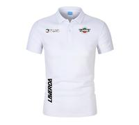 Po.lo Camiseta Hombre Corta Classic Bike Collector, Plain Shirt Collar Po.lo, Ropa Verano para Exteriores Correr Deportes, Office(White,XXL)