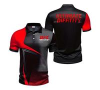 Po.lo Camiseta Hombre Corta Ultimate Fight， Camiseta de Solapa con Estampado， Camiseta de Verano para Gimnasio Running(Red,5XL)