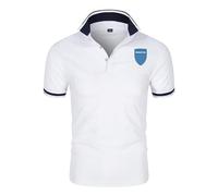 Po.lo Hombre Budget Car Enthusiast, Cómodo Po.lo Manga Corta de Tenis, Manga Corta Golf Po.lo T-Shirt Camisetas Outdoor, Office(White,L)