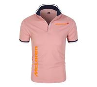 Po.lo Hombre Manga Corta Mc.Lar_en, Camisa de Po.lo Golf Tenis con Estampado, Athletic Club Po.lo Shirt Camisetas Outdoor(Pink,L)