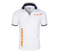 Po.lo Hombre Manga Corta Mc.Lar_en, Camisa de Po.lo Golf Tenis con Estampado, Athletic Club Po.lo Shirt Camisetas Outdoor(White,XXL)