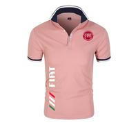 Po.lo Manga Corta F.I.A.T, Golf Po.los Hombre, Ropa Ultra Ligera y Transpirable para Ocio al Aire Libre, Delgado(Pink,L)