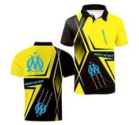 Po.lo Manga Corta Hombre P.D.Marseille, Golf Tenis Camisa de Po.lo con Estampado, Camiseta de Verano para Gimnasio Running(Huangse,XXL)
