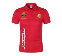 Po.lo Manga Corta L-äm.bör. ghi, Cómodo Po.lo Manga Corta de Tenis, Ropa Ligera y Respirable para Running Ciclismo(Red,XL)