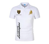 Po.lo Manga Corta L-äm.bör. ghi, Cómodo Po.lo Manga Corta de Tenis, Ropa Ligera y Respirable para Running Ciclismo(White,XL)