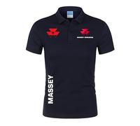 Po.lo Manga Corta MAS-SEY FER-GUSON, Camiseta Botón Cuello con Logotipo, T-Shirts/Po.los/Vests Hombre Camisetas Outdoor(Navy Blue,M)