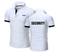 Po.lo Manga Corta SEC.URI-TY，Camiseta Botón Cuello con Logotipo，Ropa Ligera y Respirable para Running Ciclismo(White,S)