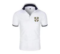 Po.los Hombre Manga Corta University of Ca-mbr-idge, Golf Polos Hombre, Camiseta de Trabajo de Ocio al Aire Libre Ligera, fitness(White,XXL)