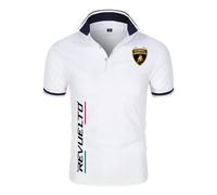 Po.los Manga Corta Hombre L-äm.bör. ghi, Camisa de Po.lo Cómodo Informal, Ropa de Secado Rápido para Correr Gimnasio, Running(White,XL)