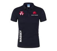 Po-los Manga Corta Hombre MAS-SEY FER-GUSON, Camisetas de Solapa de Ajuste Delgado, Ropa Atlético Entrenamiento Respirable para Verano(Navy Blue,S)