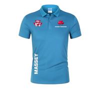 Po-los Manga Corta Hombre MAS-SEY FER-GUSON, Camisetas de Solapa de Ajuste Delgado, Ropa Atlético Entrenamiento Respirable para Verano(Blue,3XL)