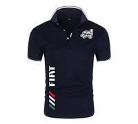 Po.los Manga Corta Hombres F.I.A.T, Ajuste Entallado Po.lo Camisa Informales, Ropa Ultra Ligera y Transpirable para Ocio al Aire Libre, Verano(Navy Blue,XXL)