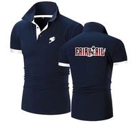 Po.los Manga Corta Hombres Fai-ry Ta-il, Camisetas de Solapa de Ajuste Delgado, Camisetas de Equipación Transpirables Absorbentes, Slim Fit(Navy Blue,S)