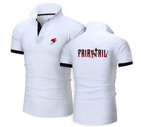 Po.los Manga Corta Hombres Fai-ry Ta-il, Camisetas de Solapa de Ajuste Delgado, Camisetas de Equipación Transpirables Absorbentes, Hombre(White,S)