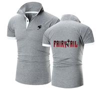 Po.los Manga Corta Hombres Fai-ry Ta-il, Cómodo Po.lo Manga Corta de Tenis de Golf con Impresión, Camiseta Futbol Atlético Entrenamiento Transpirable, Slim Fit(Gray,S)