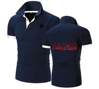 Po.los Manga Corta Hombres Fai-ry Ta-il, Cómodo Po.lo Manga Corta de Tenis de Golf con Impresión, Camiseta Futbol Atlético Entrenamiento Transpirable, Hombre(Black,S)