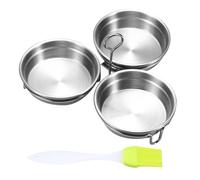 Poached Egg Cups - Metal Boiling Mold Kit, Reusable Breakfast Steamer Trays with Removable Lift Out Stand, Quick Clean Smooth Feature, Ideal for Pancake Fried Brunch Prep