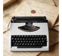 POADGBCN Máquina de Escribir Manual clásica Vintage Máquina de Escribir portátil de Estilo Antiguo Decoración Retro para el hogar para Escribir Cartas(Silver)