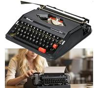 POADGBCN Máquina de Escribir Manual Vintage de los años 80 Máquina de Escribir portátil Retro Inglesa Máquina de Escribir mecánica clásica con un Toque nostálgico para Escribir(Black)