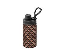 Poadnly Abanicos Art Déco de Oro Rosa sobre Fondo Negro,Botella de agua aislada de 12 oz, taza de café de acero inoxidable, termo al vacío, botella de agua