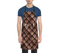 Poadnly Abanicos Art Déco en oro rosa sobre negro,Delantales de cocina con bolsillos para mujeres y hombres, delantal de chef ajustable e impermeable.