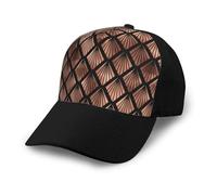 Poadnly Abanicos Art Déco en Oro Rosa sobre Negro,Gorra de béisbol clásica Ajustable, Gorra de papá, Gorra de Camionero Unisex.