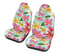 Poadnly Acuarela de Flores Tropicales y Plumeria Floral,Funda para Asiento de Coche Protectores para Asientos Delanteros de Coche, 2 Unidades