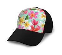 Poadnly Acuarela de Flores Tropicales y Plumeria Floral,Gorra de béisbol clásica Ajustable, Gorra de papá, Gorra de Camionero Unisex.
